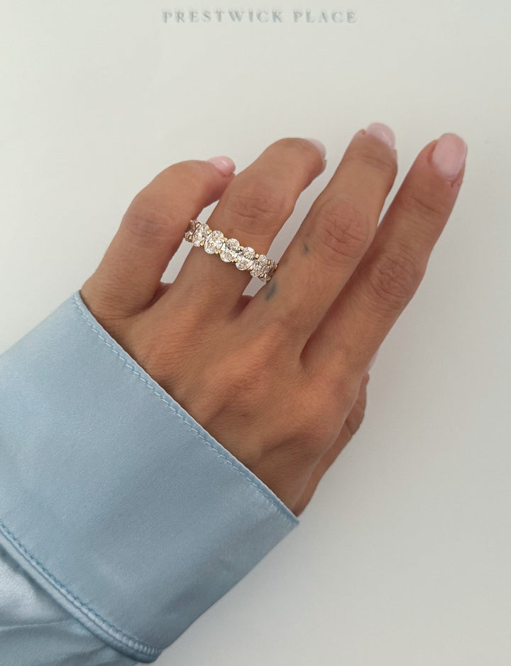 4.0ct Half-Oval Lab-Diamond Eternity Band