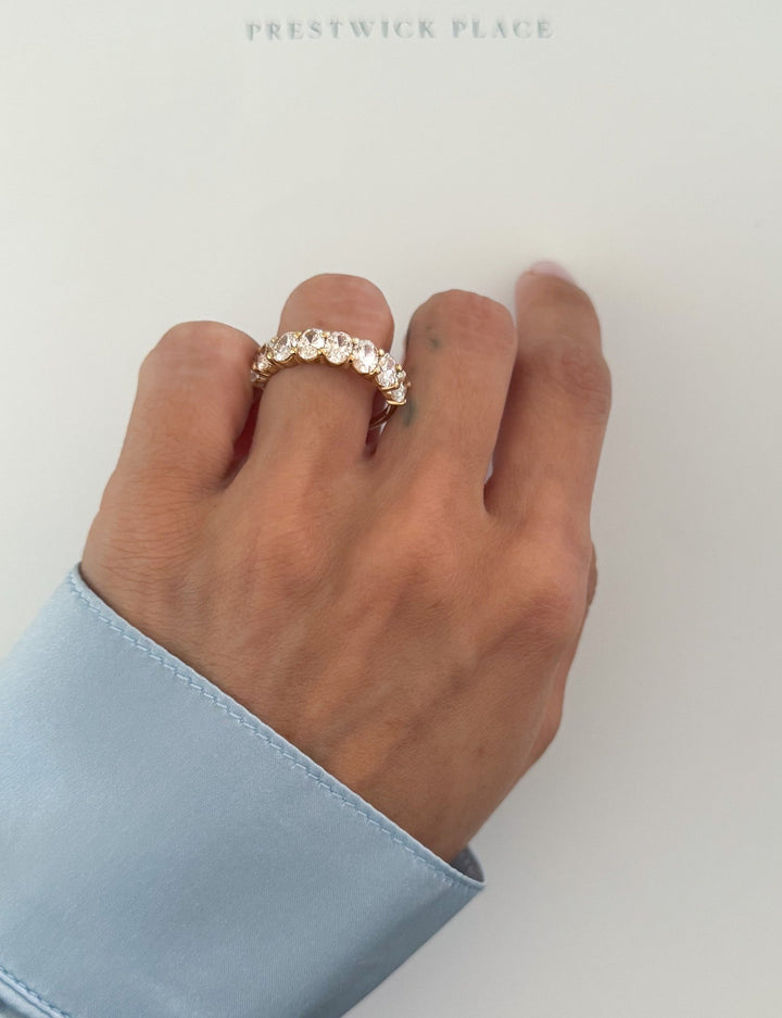 4.0ct Half-Oval Lab-Diamond Eternity Band