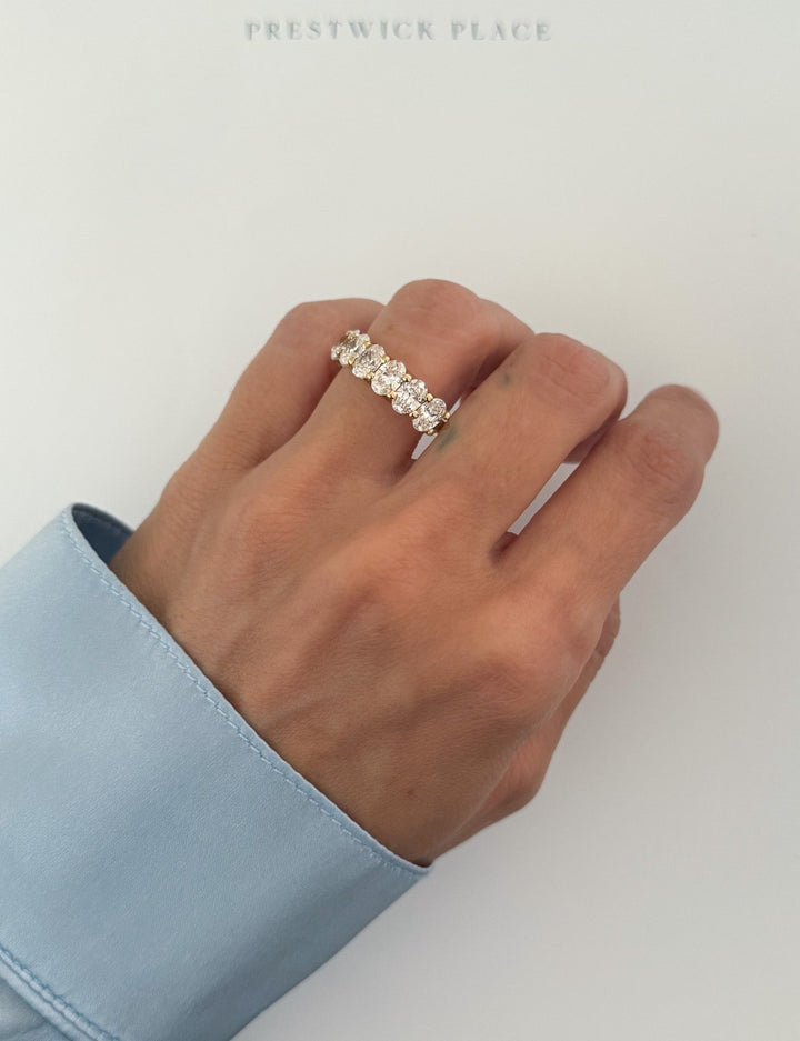 4.0ct Half-Oval Lab-Diamond Eternity Band