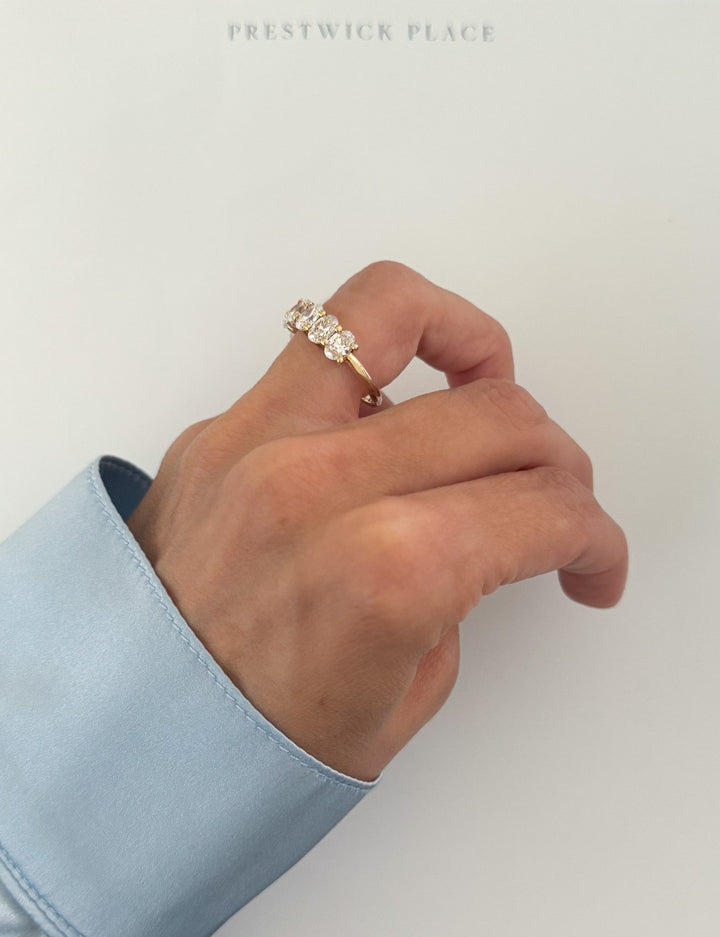 4.0ct Half-Oval Lab-Diamond Eternity Band