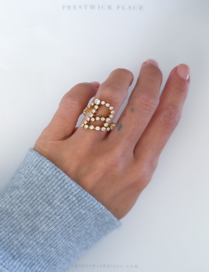 Handwritten Diamond Letter Ring