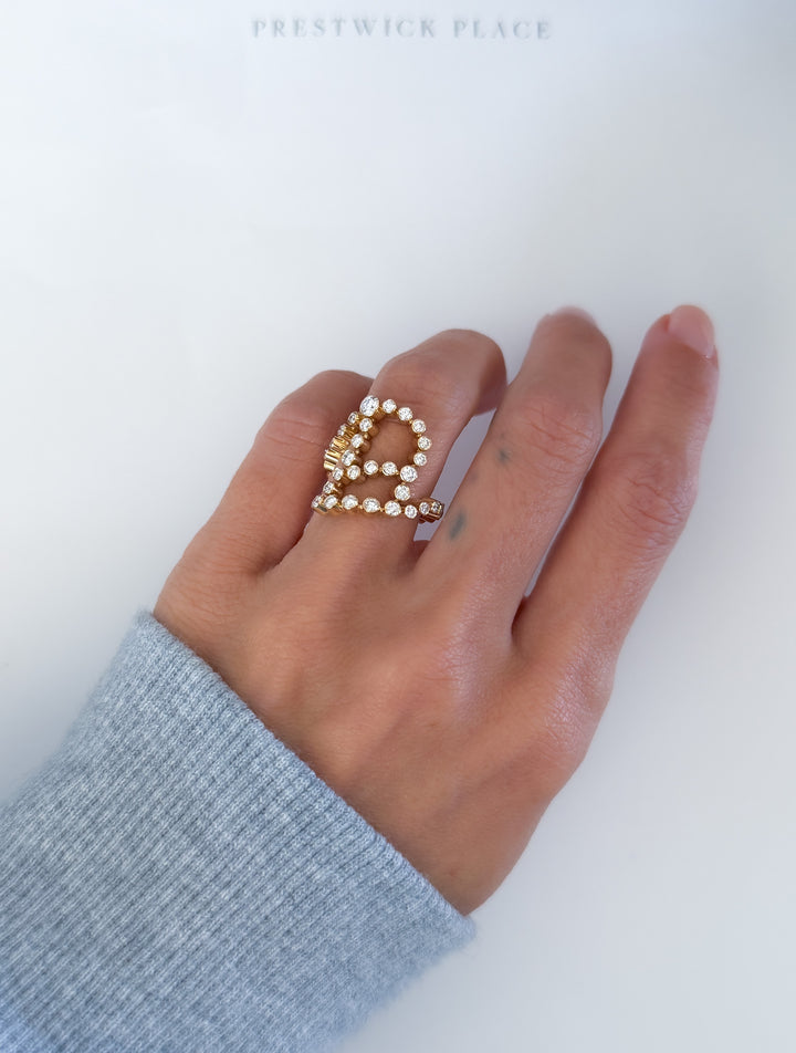 Handwritten Diamond Letter Ring