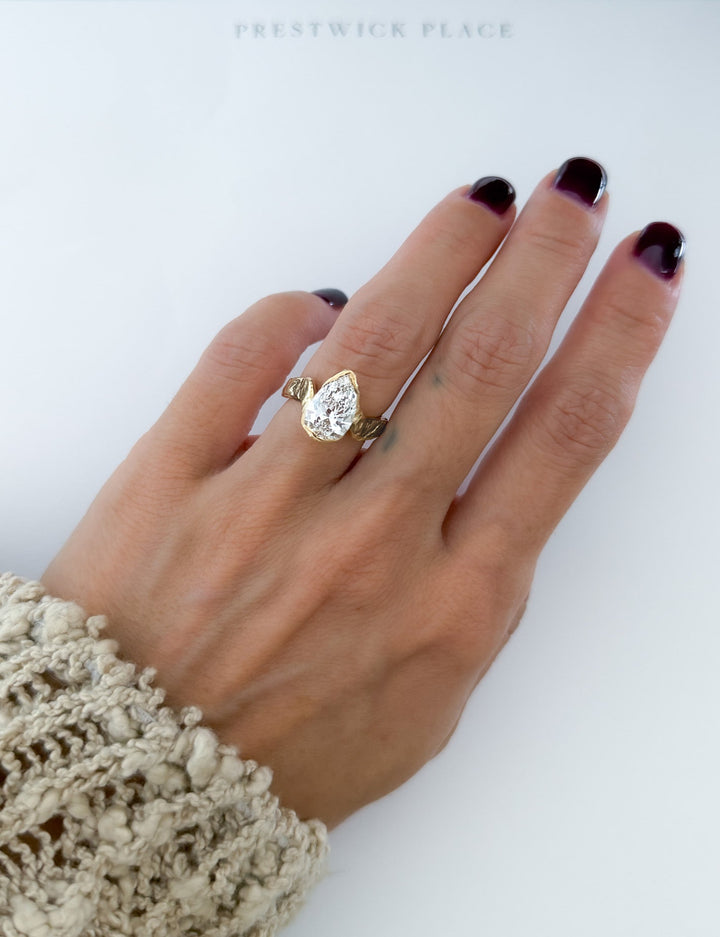 3.0ct Hammered Pear Diamond