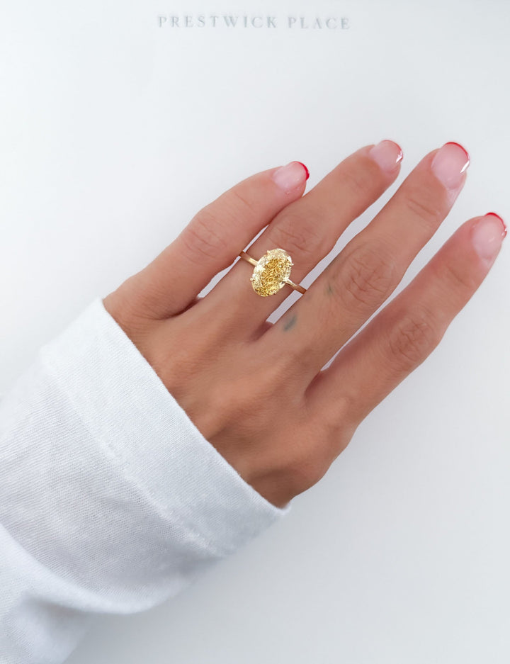 Fancy Vivid Yellow Oval 3.0ct Diamond- VS1