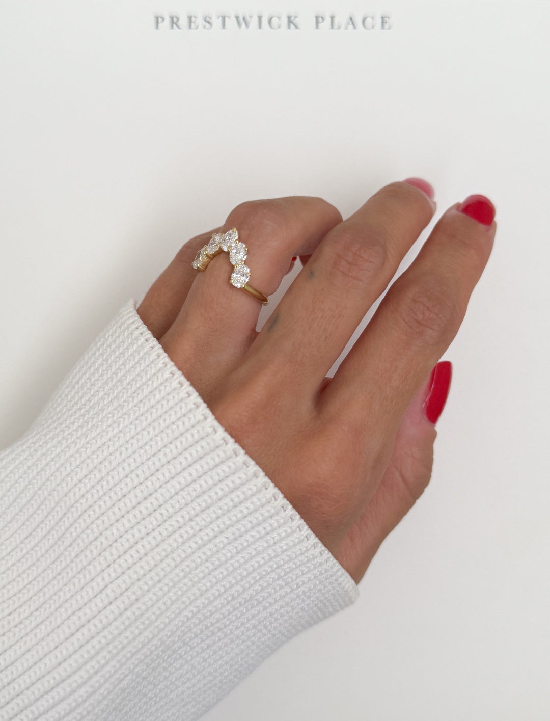 1.30ct Oval Lab-Diamond Crown Band