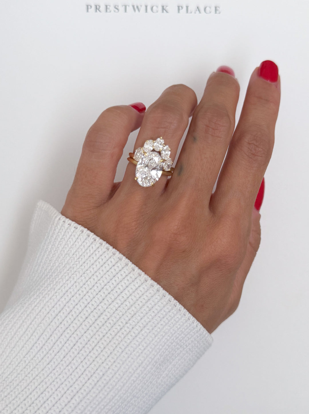 1.30ct Oval Lab-Diamond Crown Band