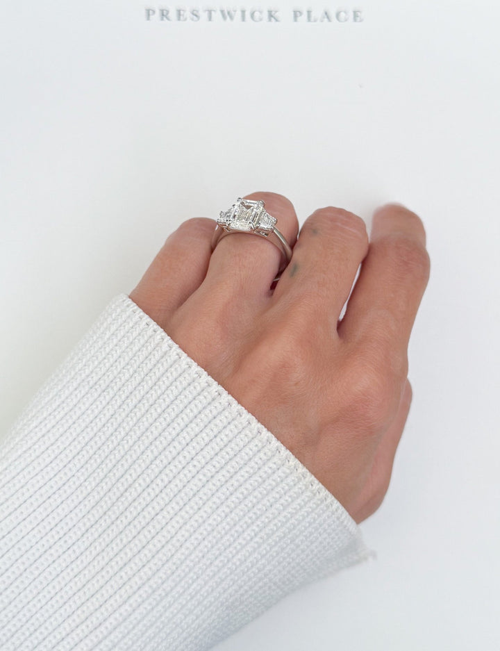 Emerald Cut Trilogy - 3.2ct Lab Diamond