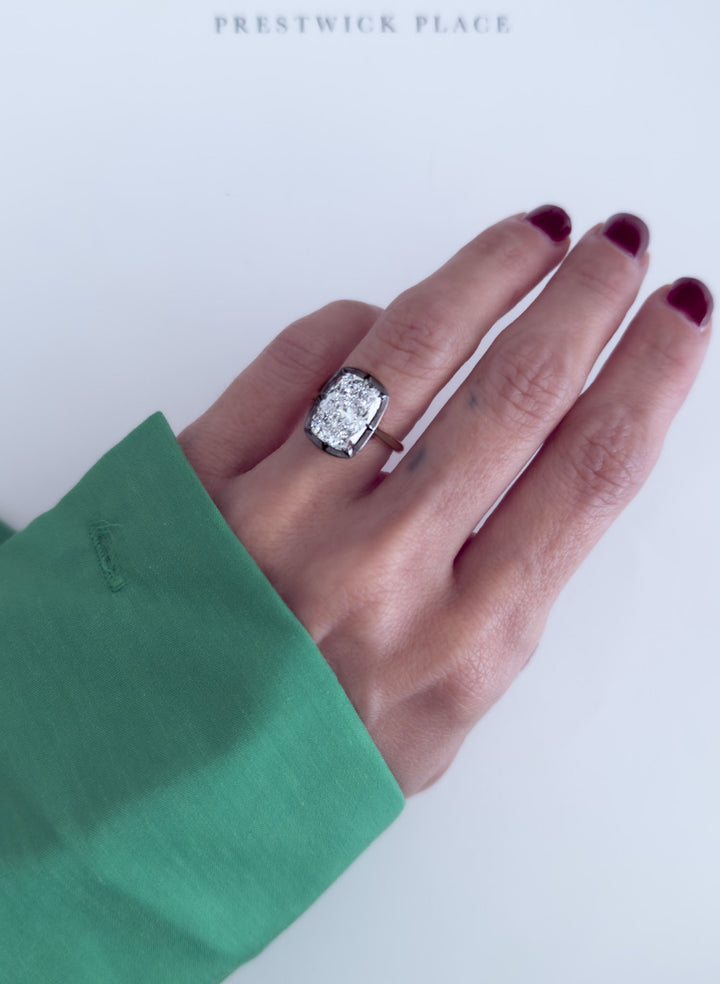 4.0ct Elongated Georgian Cushion Cut Diamond