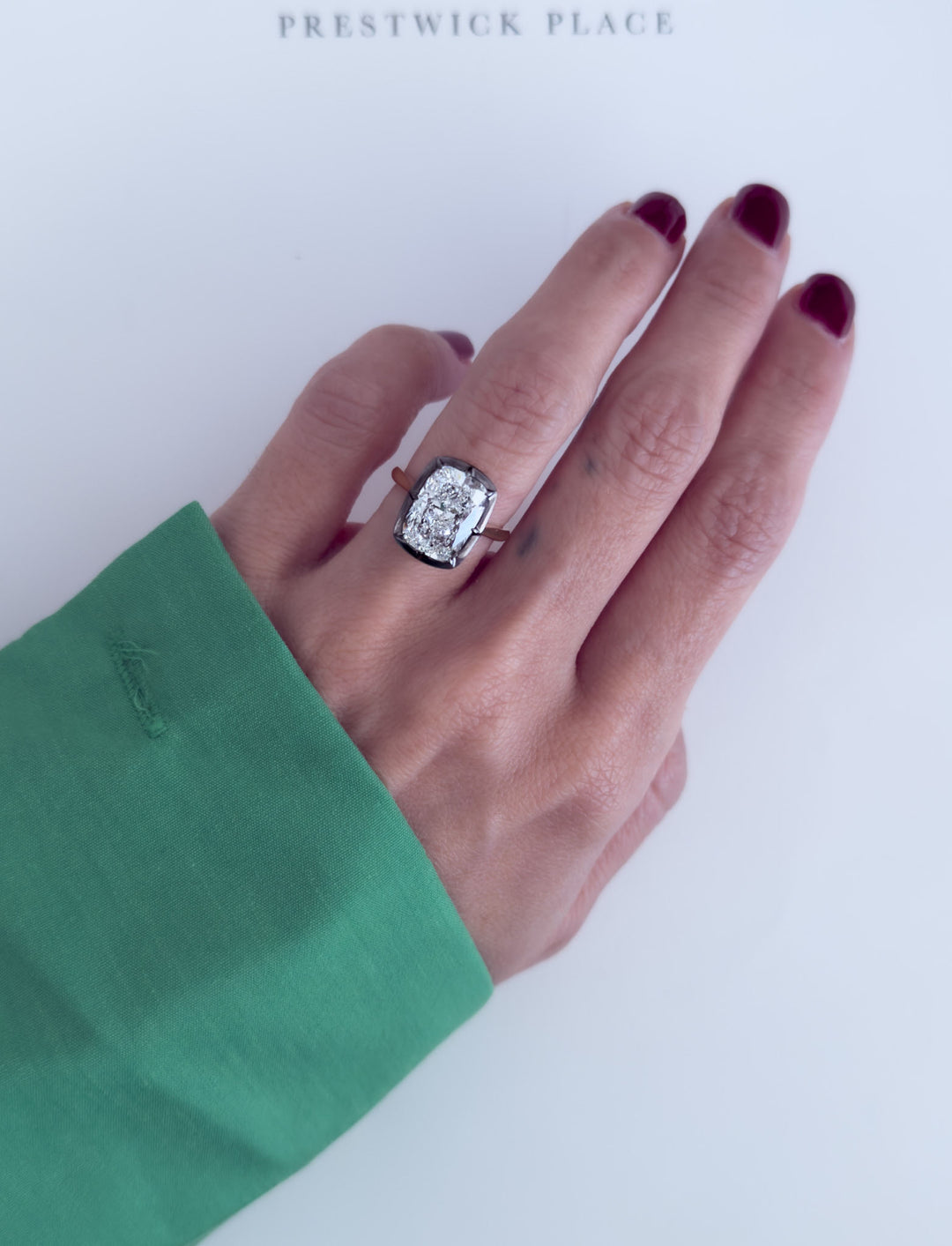 4.0ct Elongated Georgian Cushion Cut Diamond
