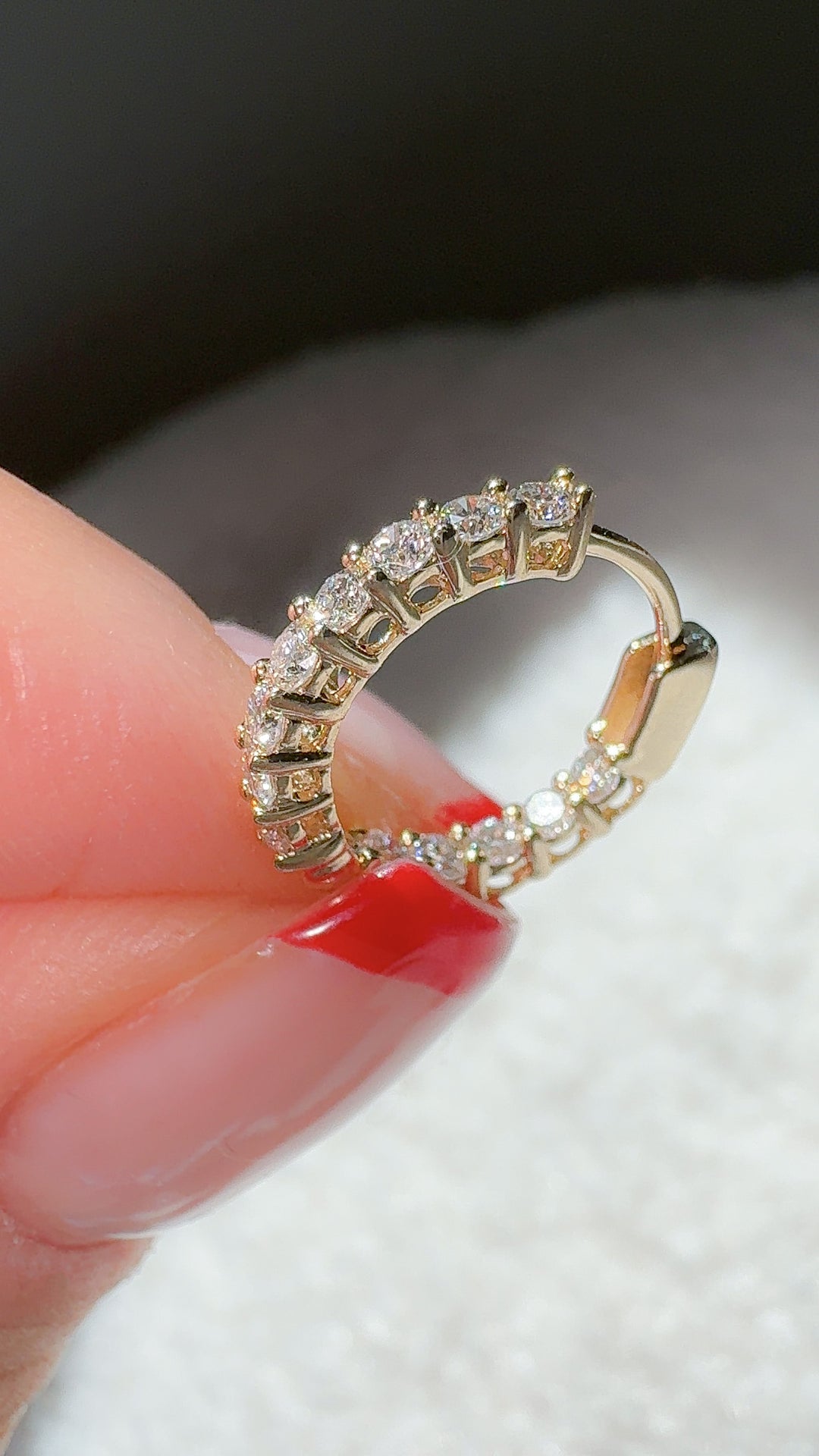 0.65ct Pair | Hidden Halo Huggie Lab Diamond