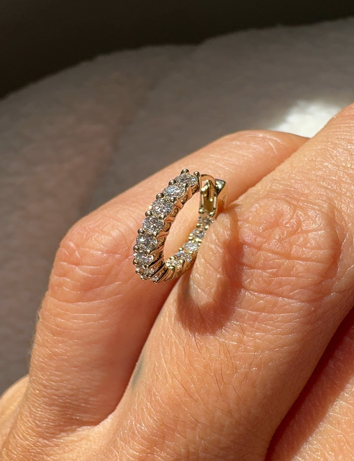 0.65ct Pair | Hidden Halo Huggie Lab Diamond
