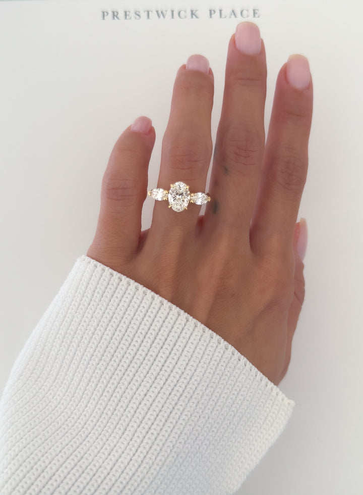 Oval Marquise Trilogy - 2.1ct Lab Diamond