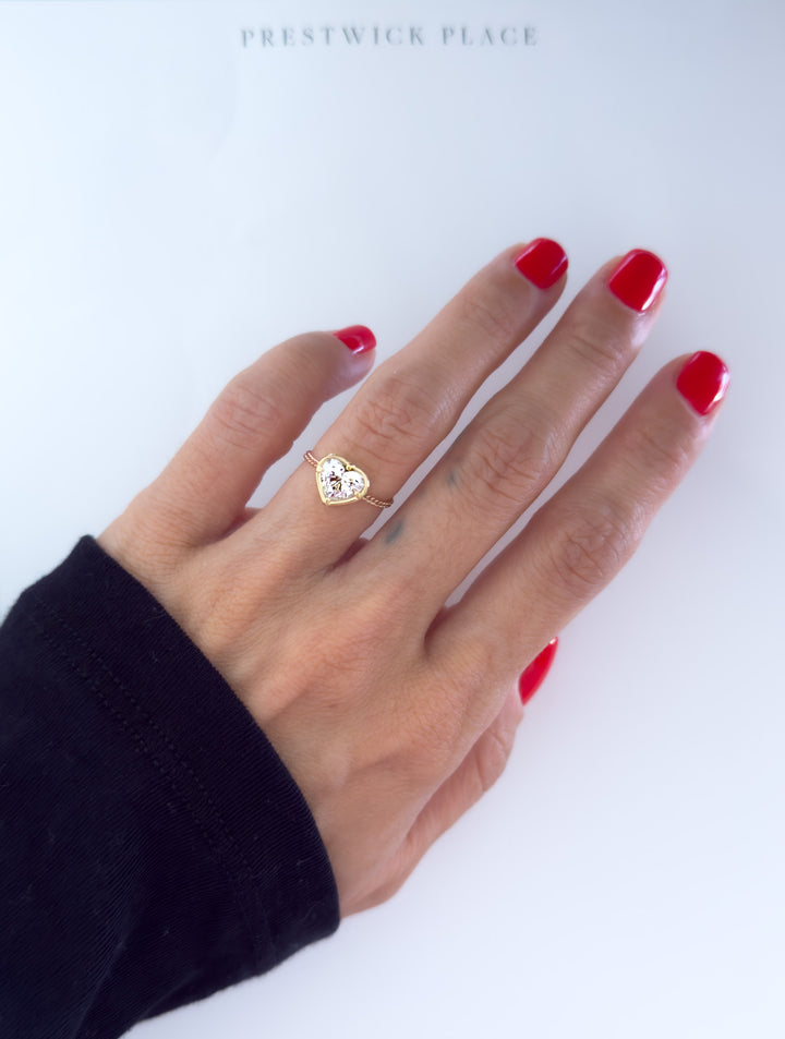 1.0ct Heart Diamond Chain Ring