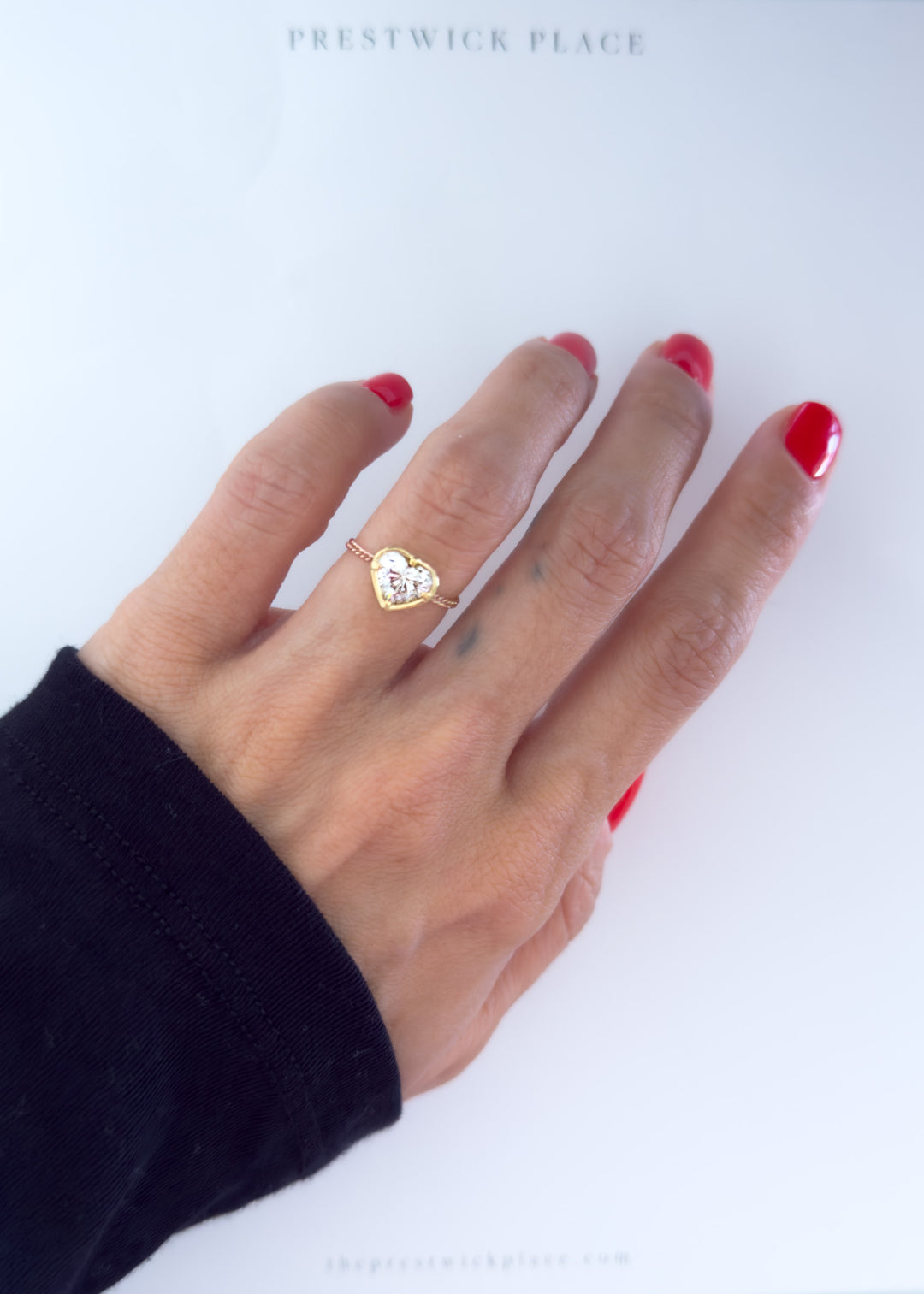 1.0ct Heart Diamond Chain Ring