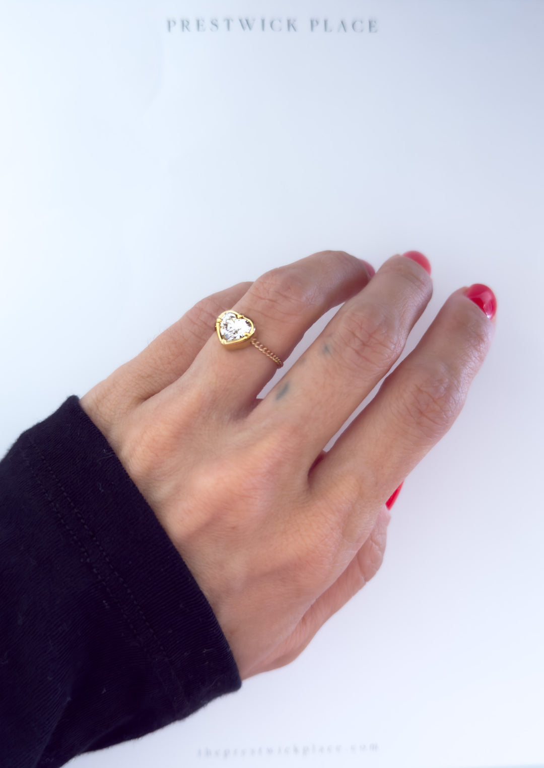 1.0ct Heart Diamond Chain Ring