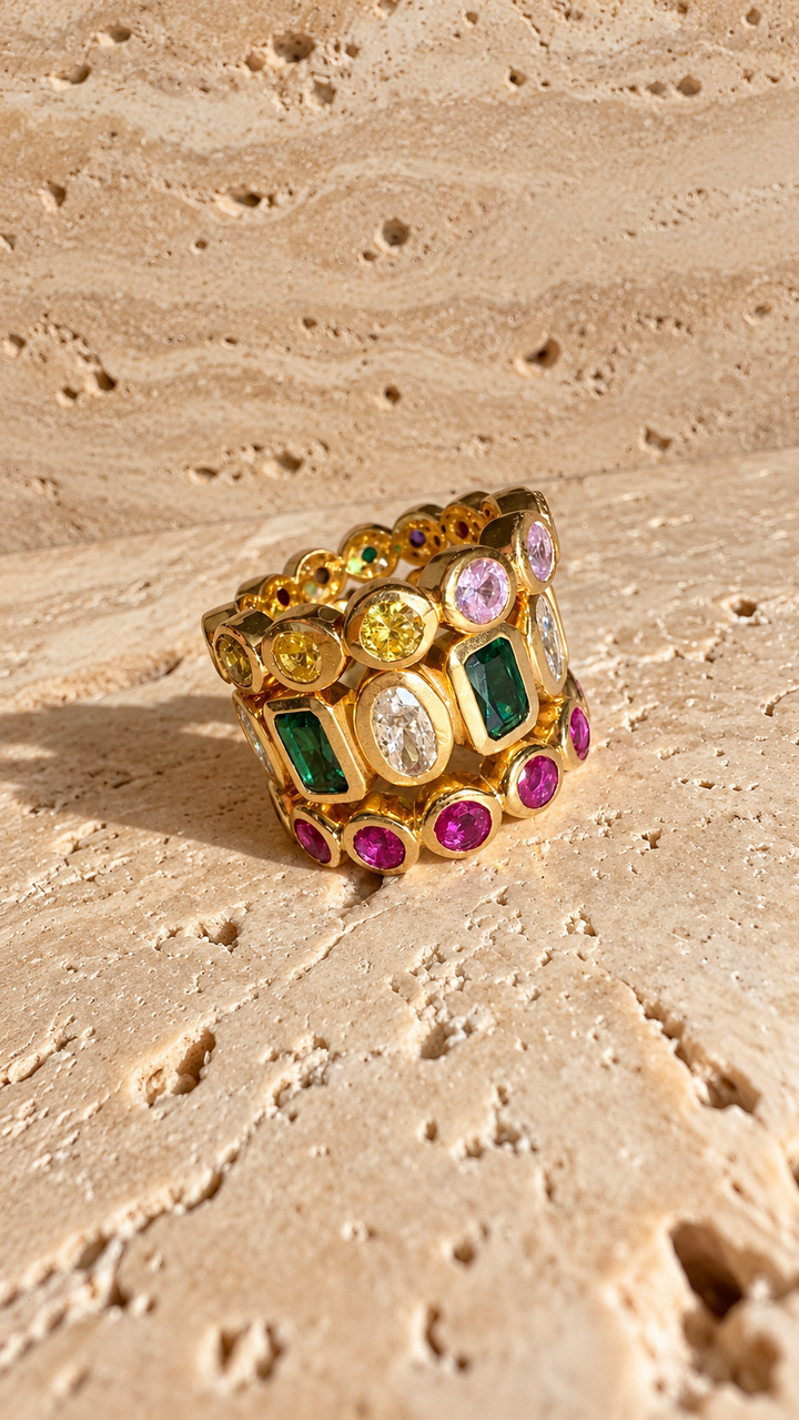 The Rainbow Gemstone Rings