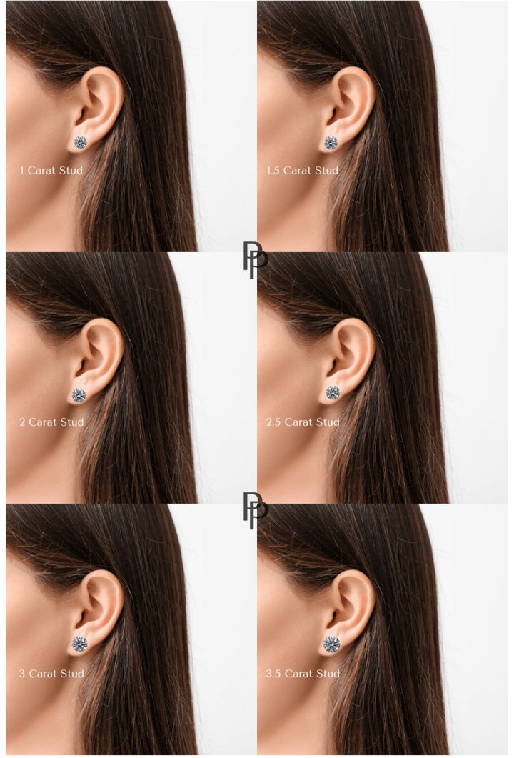 6.0ct Pair | Lab Diamond Round Cut Earrings