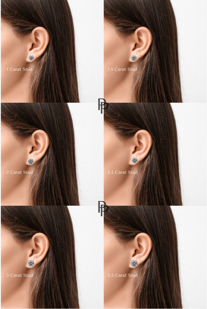 3.0ct Pair | Lab Diamond Round Cut Earrings