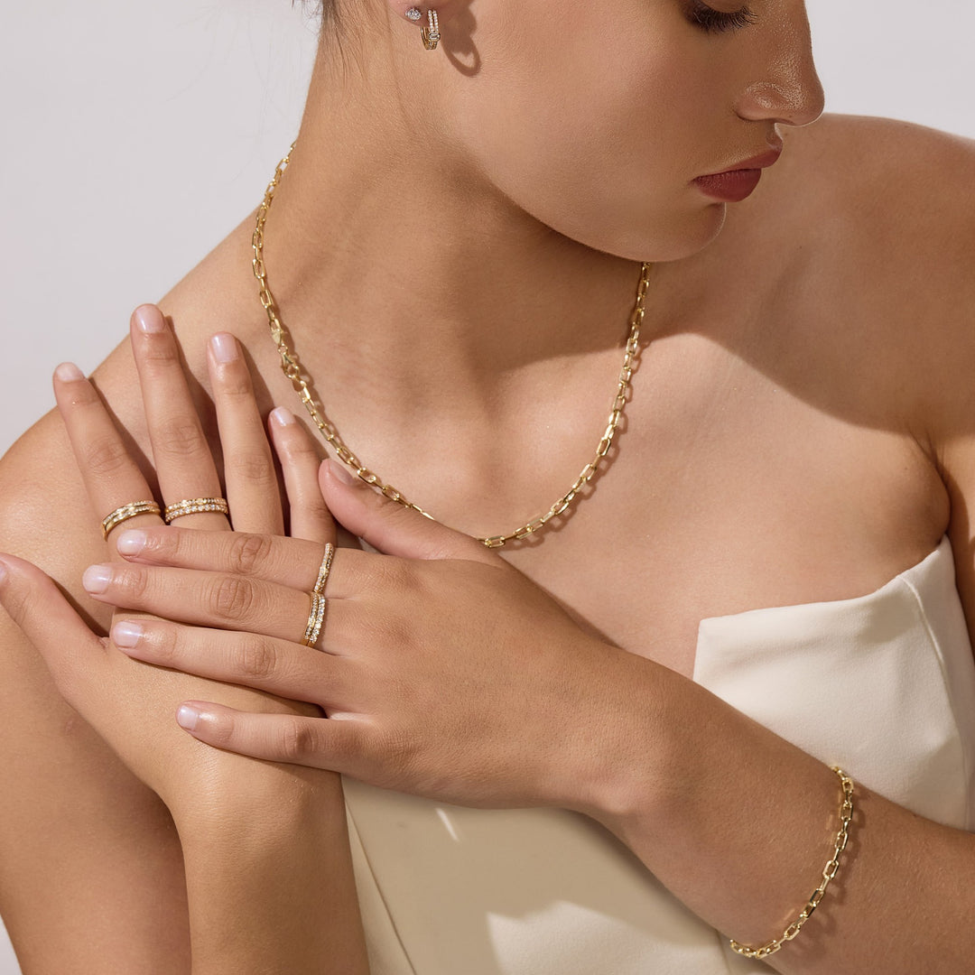 Diamond Cut Paperclip Necklace