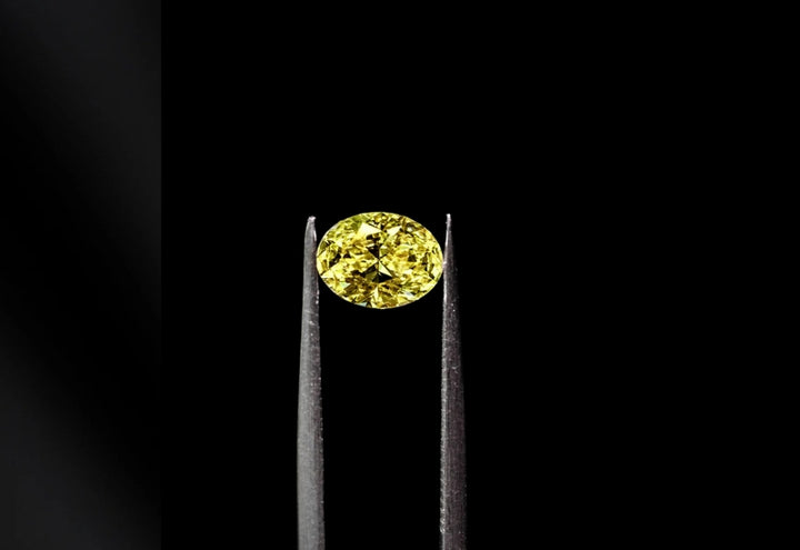 Fancy Vivid Yellow Oval 3.0ct Diamond- VS1