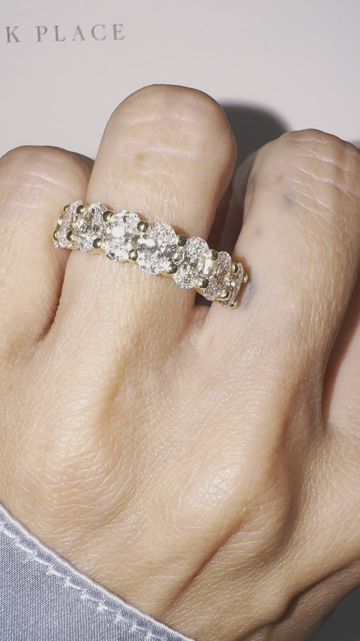 4.0ct Half-Oval Lab-Diamond Eternity Band
