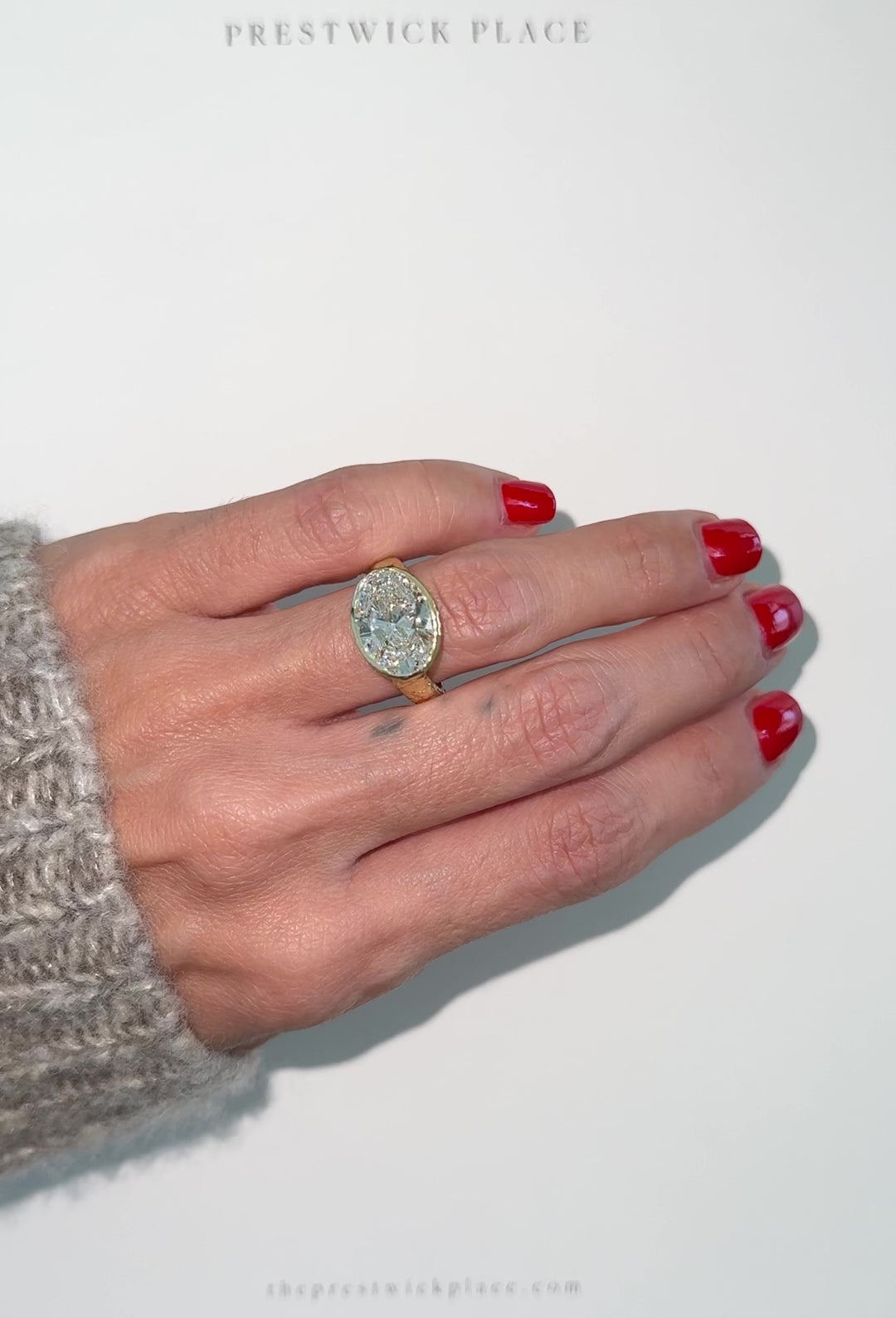 5.0ct Hammered Oval Diamond