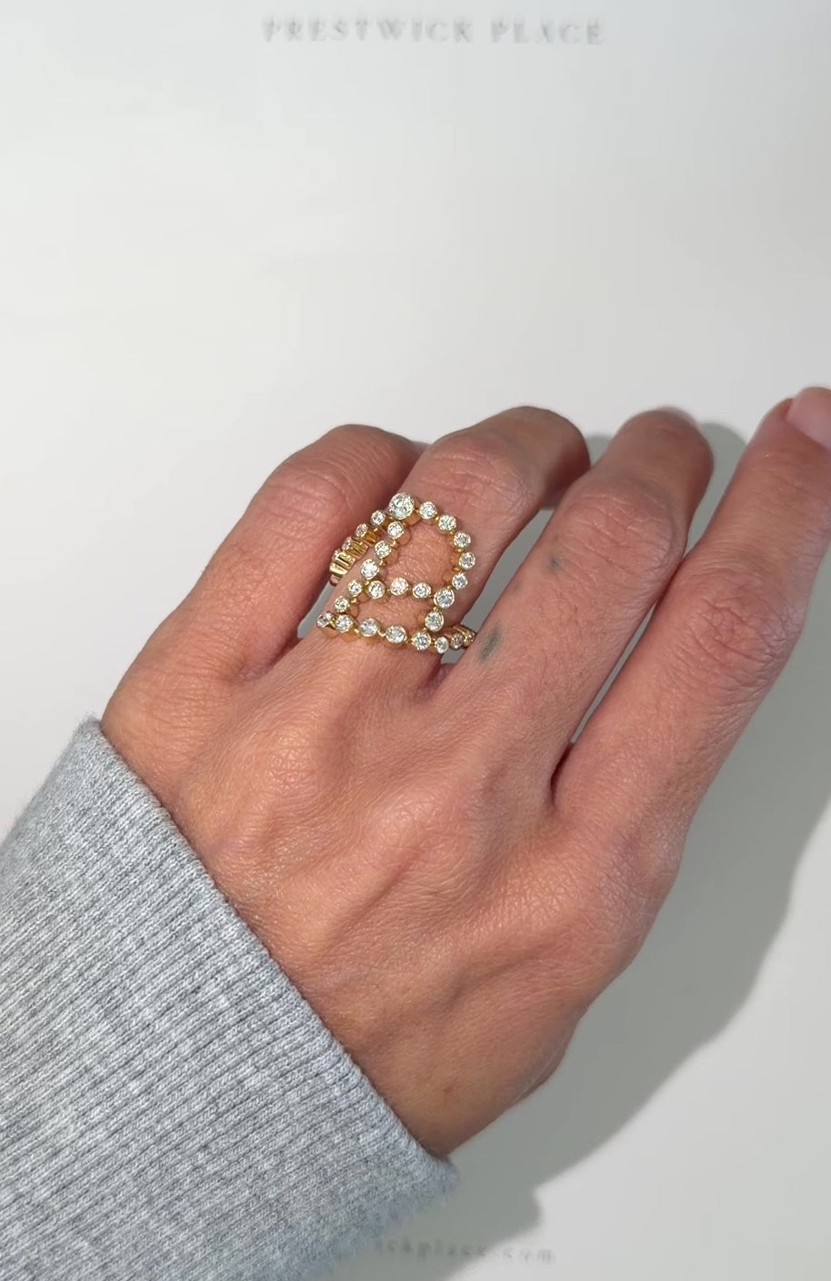 Handwritten Diamond Letter Ring
