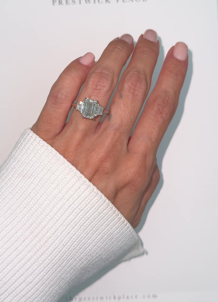 Emerald Cut Trilogy - 3.2ct Lab Diamond