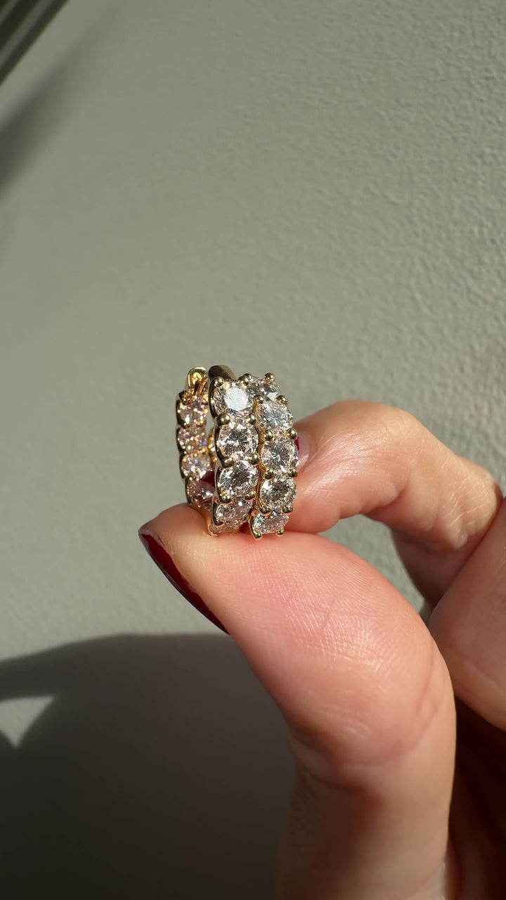 5.4ct Pair | Diamond Hidden Halo Huggie