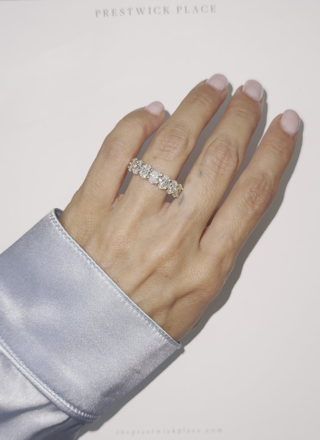 4.0ct Half-Oval Lab-Diamond Eternity Band