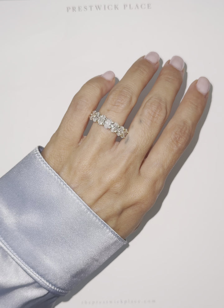 4.0ct Half-Oval Lab-Diamond Eternity Band