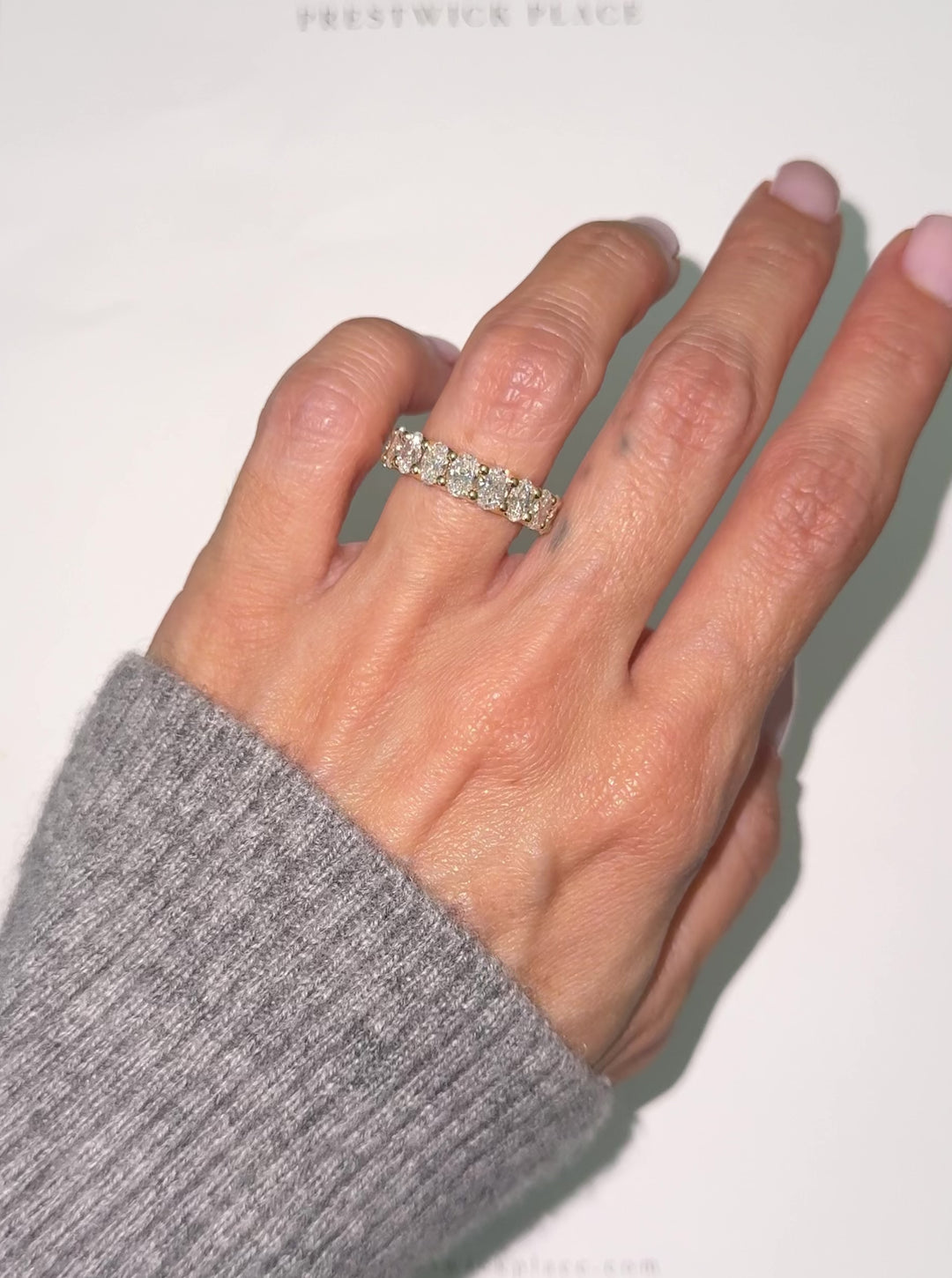 3.9ct 7/8 Oval Lab-Diamond Eternity U-Band