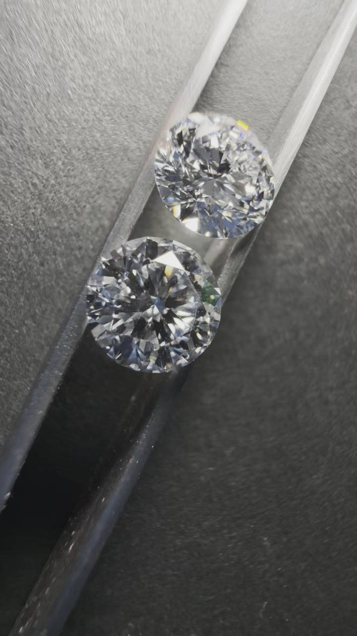 4.0ct Pair | Lab Diamond Round Cut Earrings
