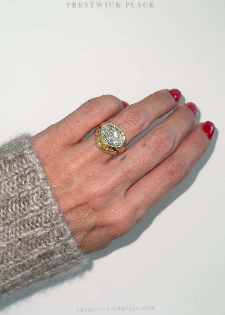 5.0ct Hammered Oval Diamond