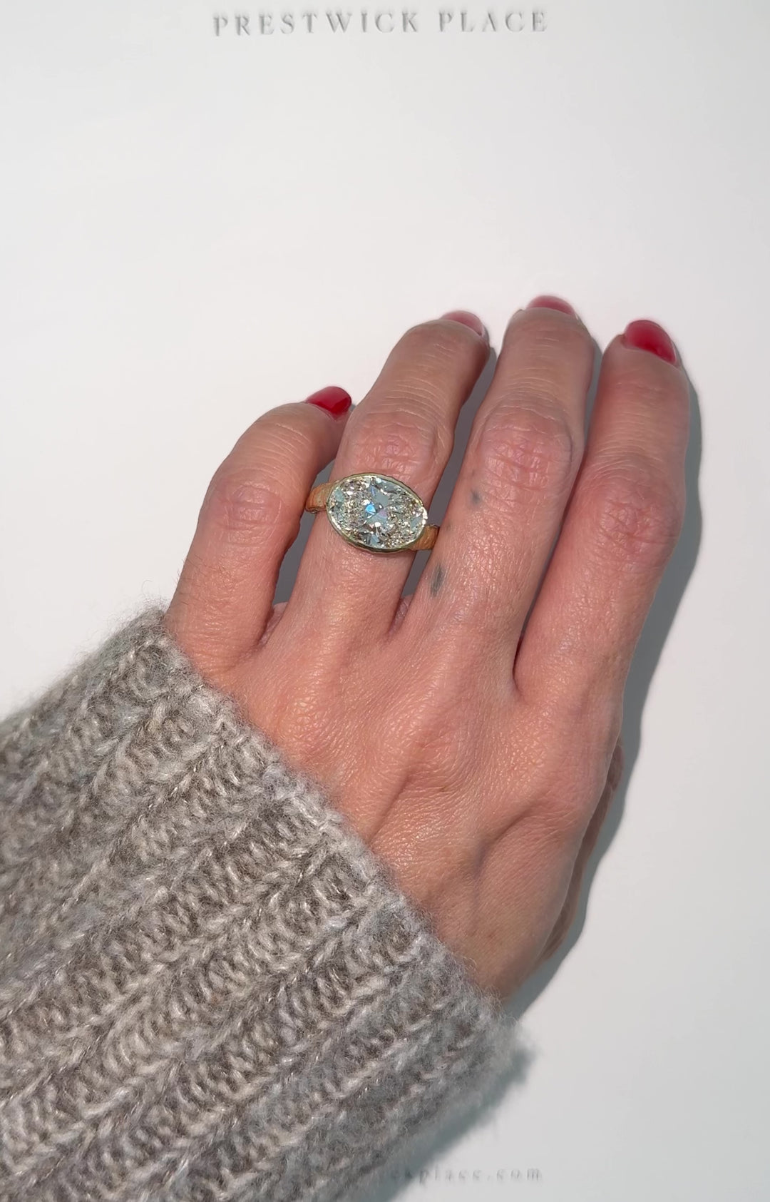 5.0ct Hammered Oval Diamond