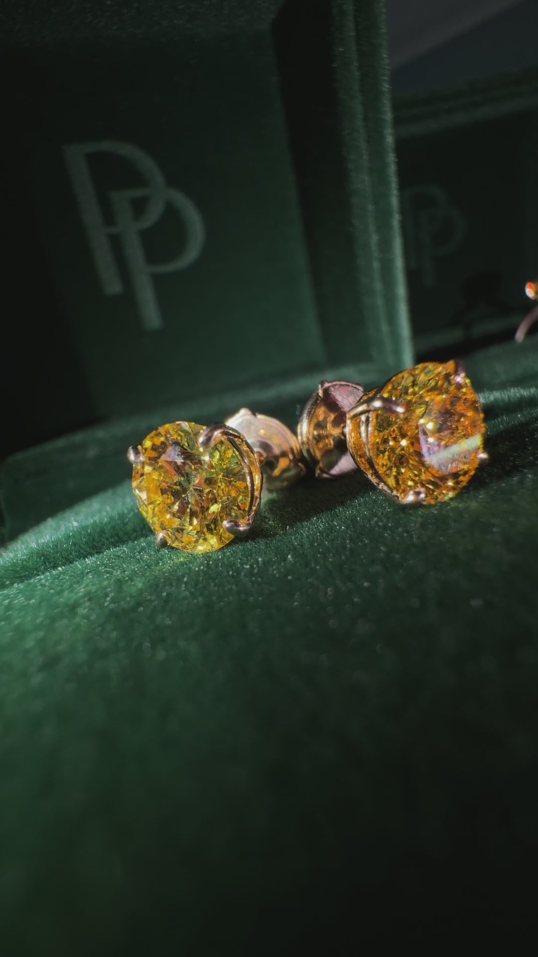 4.0ct Pair | Fancy Vivid Yellow Diamond Earrings