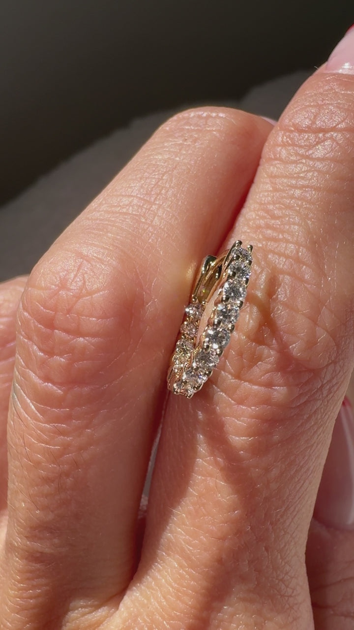 0.65ct Pair | Hidden Halo Huggie Lab Diamond