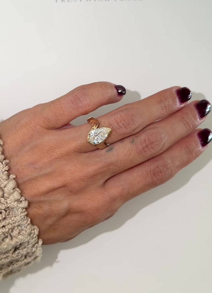 3.0ct Hammered Pear Diamond