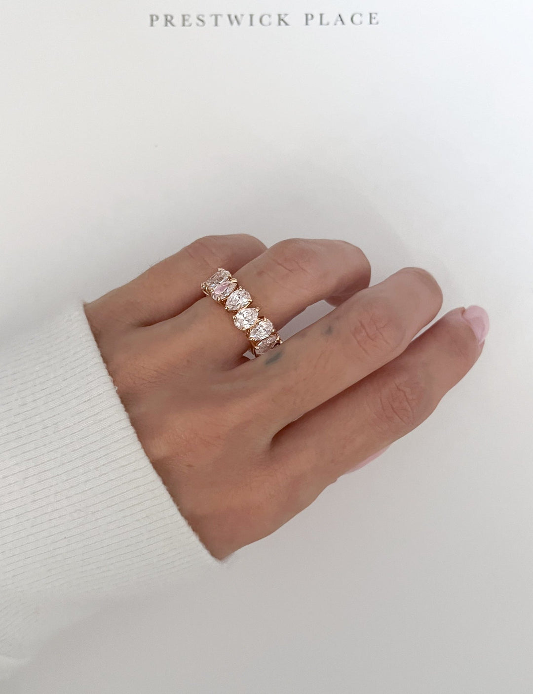 Pear Eternity Band 8.60ct - Moissanite