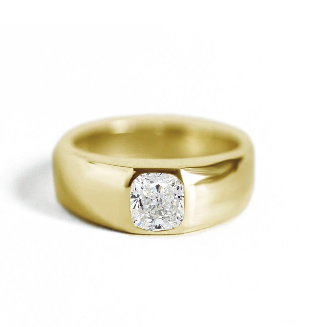 Mens Bezel Set Cushion Cut 1.30ct