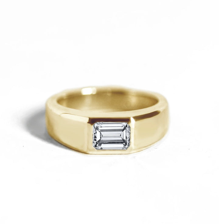 Mens East-West Set Emerald Cut 1.05ct